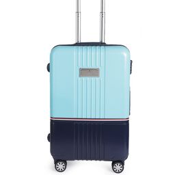 Tommy Hilfiger Unisex Turquoise Blue & Navy Blue Hard Luggage Trolley Bag-image-31