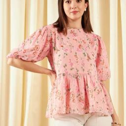 Marie Claire Pink Floral Print Top-image-50