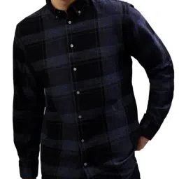 Bruun & Stengade Blue Cotton Regular Fit Checks Shirt-picture-33