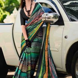 DIVASTRI Printed Saree & Blouse Piece-picture-22