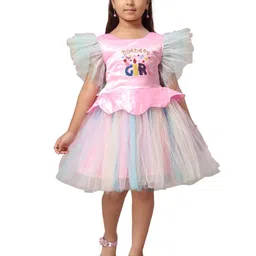 BAESD Flutter Sleeve Net Fit & Flare Dress image 2