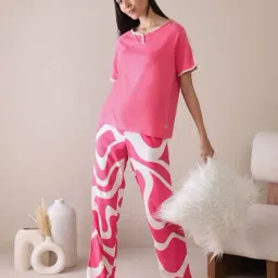 Sweet Dreams Women Printed Pyjama Set-image-24