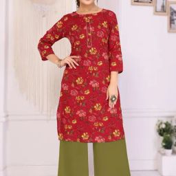 Rangita Red Floral Kurta-picture-11