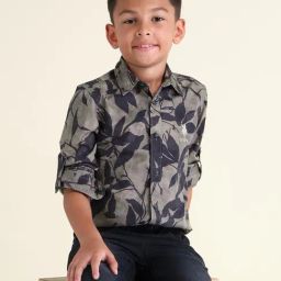 U.S. Polo Assn. Boys Brown Printed Shirt-image-49