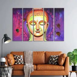 999Store Printed Multicolor MDF 5 Panels Wall Art-79