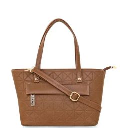 Esbeda Tan PU Textured Tote Handbag-picture-16