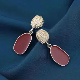 Krelin Gold-Plated Artificial Stones Studded Elegant Contemporary Drop Earrings-35