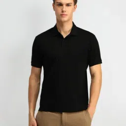 Arrow Black Cotton Regular Fit Polo T-Shirt-picture-5