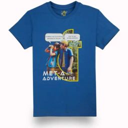 Gini & Jony Kids Blue Digital Print T-Shirt-image-92