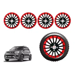 Auto Pearl cBR26_R Press Type Car Wheel Cover with Retention Ring 381 mm(15 Inch) Glossy Black, Red for Maruti Ignis 1.2 AMT Delta Petrol (Set of 4)-image-86