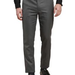 Turtle Grey Ultra Slim Fit Dobby Trousers-image-75