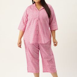 theRebelinme Women Plus Size Pure Cotton Shirt With Capris-image-117