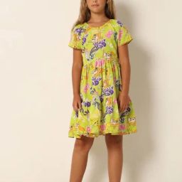 VERO MODA GIRL Green Printed Dress-image-30