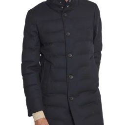 Bruun & Stengade Navy Blue Regular Fit Quilted Coats-image-39