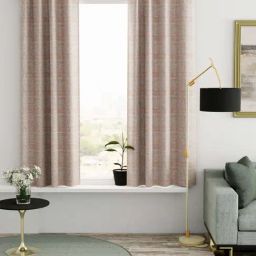 Bianca Villa Cesta Gold Faux Silk 5 Ft. Window Curtain - Set of 2-45