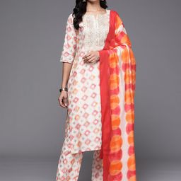 Libas Printed Regular Sequinned Kurta with Trousers & Dupatta image 5