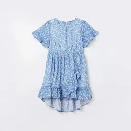 Fame Forever by Lifestyle Girls Blue Printed Dress-picture-3