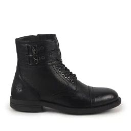 Fausto Men's Black Biker Boots-image-22