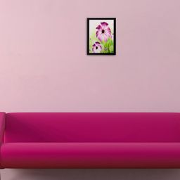 eCraftIndia Multicoloured Floral Framed UV Wall Art-image-44