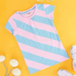 Pantaloons Junior Kids Blue & Pink Cotton Printed T-Shirt-picture-30