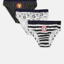 Pantaloons Junior Multicolor Printed Briefs (Pack Of 3)-image-86