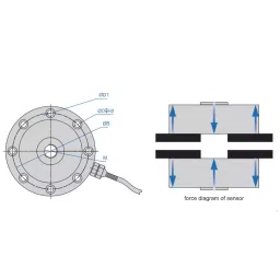 Insize Spoke Type Force Sensor 5000 Kg Range Alloy Steel 50 kN Max Force, 8652-5T image 3