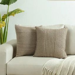 House This Karakoram Dark Brown Cotton Modern Cushion Cover - Set of 2-image-92
