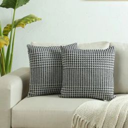 House This Karakoram Blue Cotton Modern Cushion Cover - Set of 2-image-88