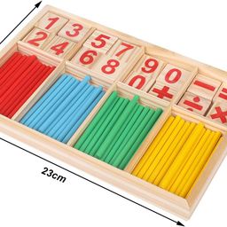 AUTHFORT Childrens Counting Sticks Montessori Toys Math Educational, Wooden Intelligence Sticks Number Cards And Counting Rods With Box (Counting Sticks) image 4