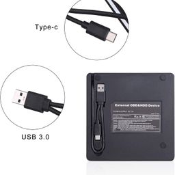 generic Care CASE® External DVD Drive,USB 3.0 Type-C CD DVD/RW Optical Drive USB C Burner Slim CD/DVD ROM Rewriter Writer Reader Portable for PC Laptop Desktop Windows 7/8.1/10 Linux OS Apple image 2