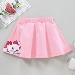 Babyhug Knee Length Skirt Marie Print - Pink-image-36