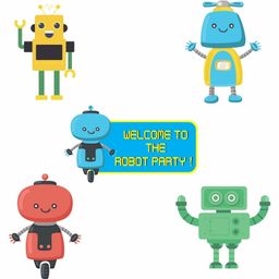 Untumble Robot Theme Decoration Posters Kit Set of 5 Posters - Pack of 5-31