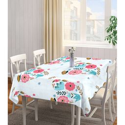 Arrabi Multi Floral TC Cotton Blend 6 Seater Table Cover ARTC-1164 - White-image-39