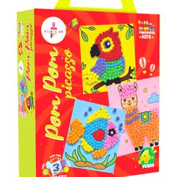 Kalakaram Pom Pom Picasso DIY Art & Craft KitMess-Free Creative Activity for Kids - Red-11