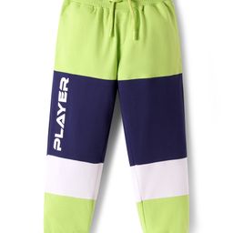 Pine Kids Knit Full Length Lounge Pant With Player Print & Cut & Sew Design - Lime Green-image-22