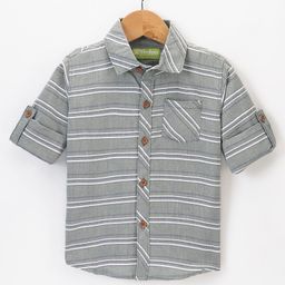 Rikidoos Full Sleeves Striped Shirt - Green-picture-7
