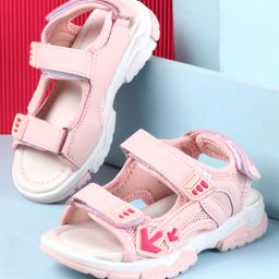 Cute Walk by Babyhug Velcro Closure Sandals With Arrow Applique - Pink-image-88