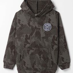 Rikidoos Full Sleeves Abstract Printed Hoodie - Olive Green-picture-29