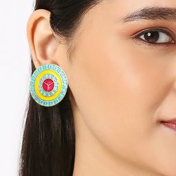 Anouk Circular Shaped Meenakari Studs image 3