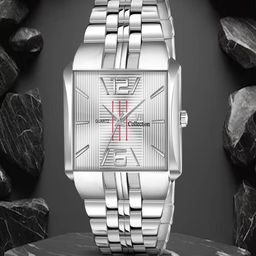 Hala Men Aluminium Dial & Stainless Steel Bracelet Style Straps Analogue Watch 3003-Silver-98