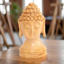 Myntra Elegant Homes Beige Buddha Idol Wooden Showpiece-picture-21