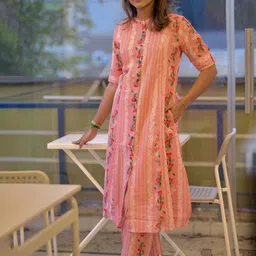 GoSriKi Women Ethnic Motifs Printed Regular Kurta with Trousers-image-10
