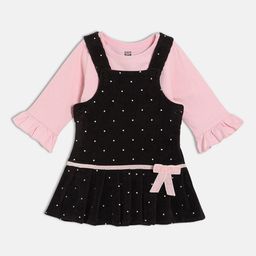 MINI KLUB Girls Cotton Dungaree Set-11