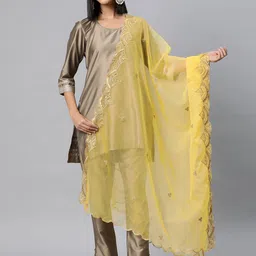SWI Stylish Embroidered Sequinned Organza Dupatta-56