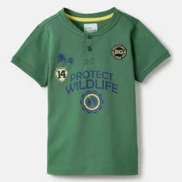 Blue Giraffe Boys Green Printed Regular Fit T-Shirt-image-25