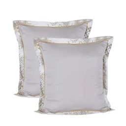 Maspar Fretwork Beige Cotton 400 TC Pillow Covers - Set of 2-image-37