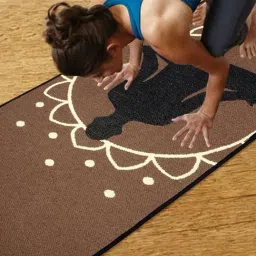Saral Home Brown Anti Skid Exercise Rug - Set of 1-25