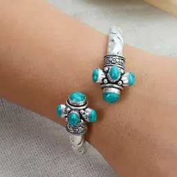 Teejh Trisha Turquoise Stone Bracelet Cuff Bracelet for Women-image-58