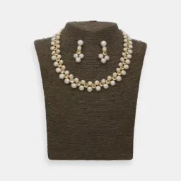 Sri Jagdamba Pearls Gold-Plated Lavish Pearl Set for Women-image-5