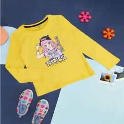 Pantaloons Junior Yellow Cotton Printed Full Sleeves T-Shirt-picture-27